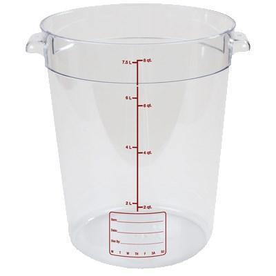 Carlisle 1076607 Storplus 8 Qt. Clear Round Food Storage Container