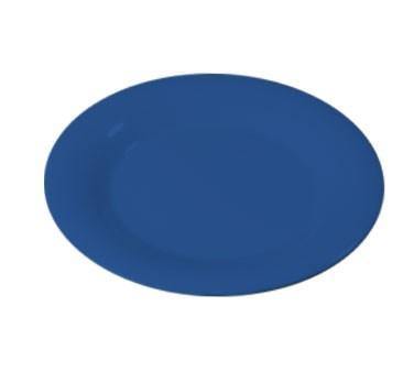 Carlisle 3301014 Sierrus 10-1/2" Ocean Blue Wide Rim Melamine Plate