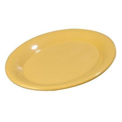 Carlisle 3308622 Sierrus 9-1/2" X 7-1/4" Honey Yellow Oval Melamine Platter