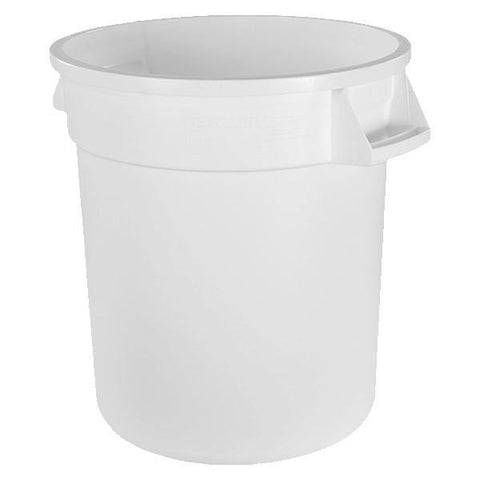 Carlisle 34101002 Bronco 10 Gallon Round Plastic Trash Can, White