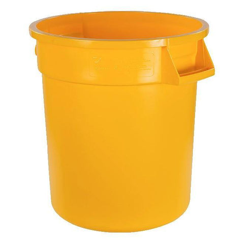 Carlisle 34101004 Bronco 10 Gallon Round Plastic Trash Can, Yellow