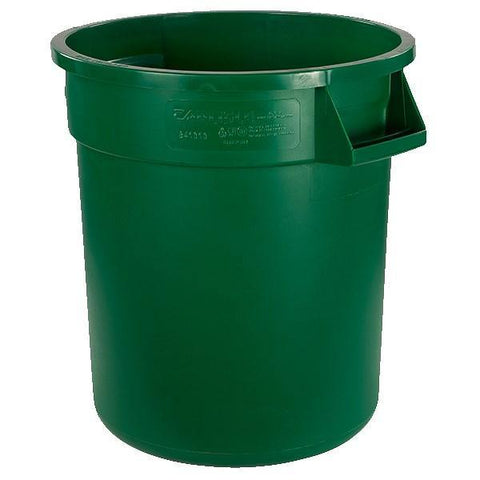 Carlisle 34101009 Bronco 10 Gallon Round Plastic Trash Can, Green