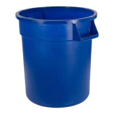 Carlisle 34101014 Bronco 10 Gallon Round Plastic Trash Can, Blue