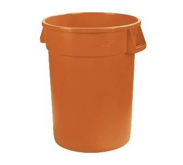 Carlisle 34101024 Bronco 10 Gallon Round Plastic Trash Can, Orange