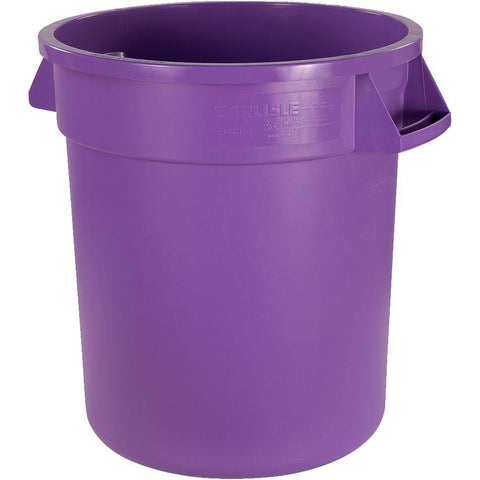 Carlisle 34101089 Bronco 10 Gallon Round Plastic Trash Can, Purple