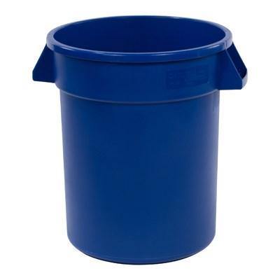Carlisle 34102014 Bronco 20 Gallon Round Plastic Trash Can, Blue