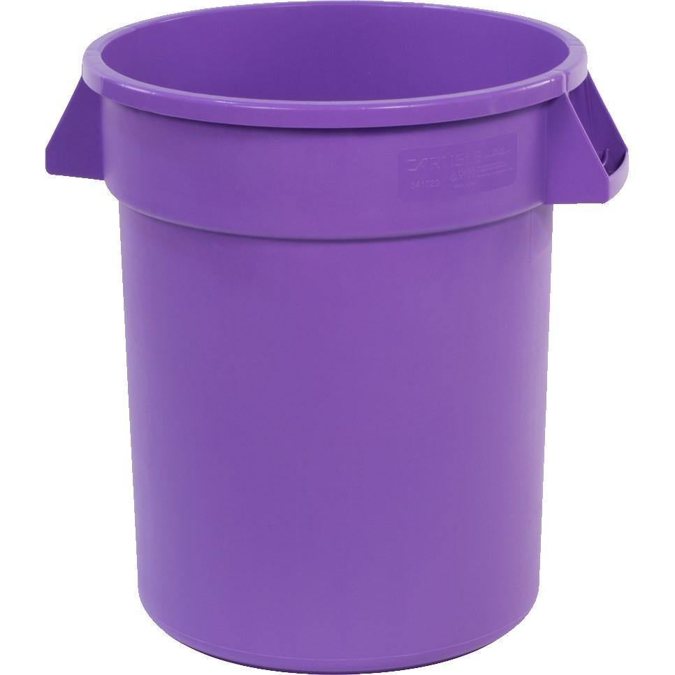 Carlisle 34102089 Bronco 20 Gallon Round Plastic Trash Can, Purple