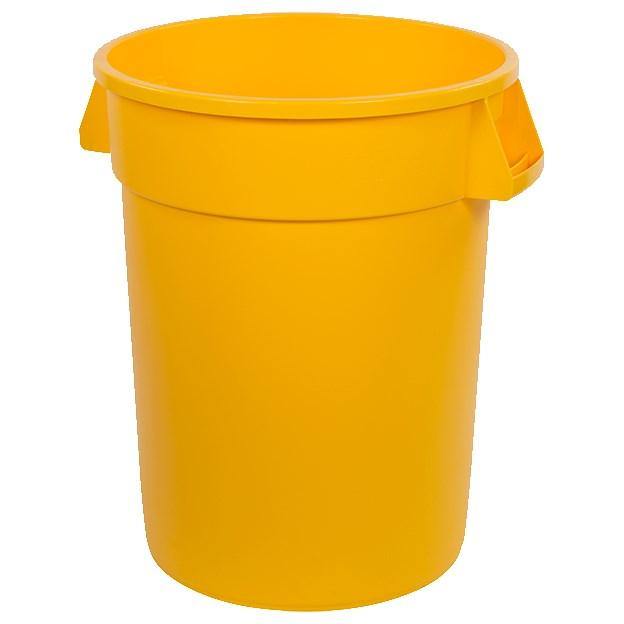 Carlisle 34103204 Bronco 32 Gallon Round Plastic Trash Can Lid, Yellow