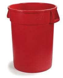 Carlisle 34103205 Bronco 32 Gallon Round Plastic Trash Can Lid, Red