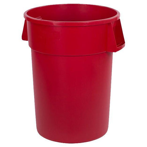 Carlisle 34104405 Bronco 44 Gallon Round Plastic Trash Can, Red