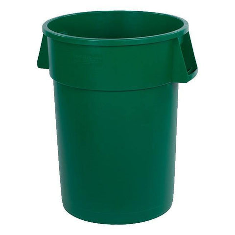 Carlisle 34104409 Bronco 44 Gallon Round Plastic Trash Can, Green