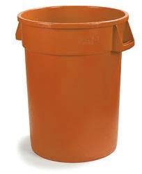Carlisle 34104424 Bronco 44 Gallon Round Plastic Trash Can, Orange