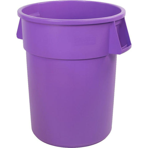 Carlisle 34104489 Bronco 44 Gallon Round Plastic Trash Can, Purple