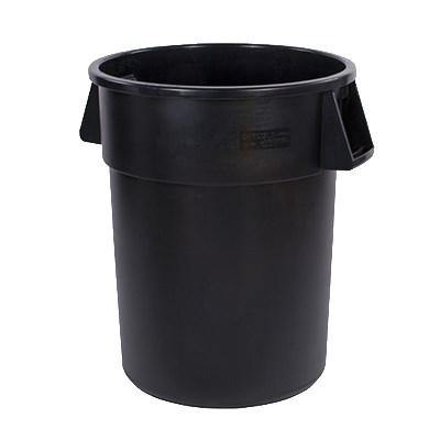 Carlisle 34105503 Bronco 55 Gallon Round Plastic Trash Can, Black