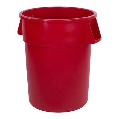 Carlisle 34105505 Bronco 55 Gallon Round Plastic Trash Can, Red