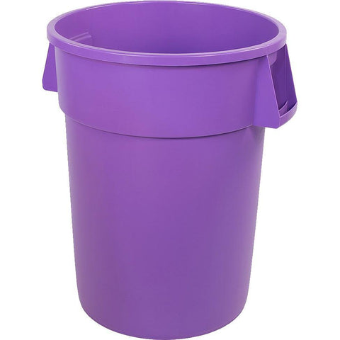 Carlisle 34105589 Bronco 55 Gallon Round Plastic Trash Can, Purple