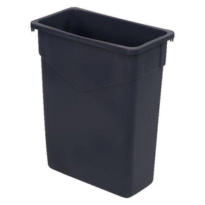 Carlisle 34201523 Trimline 15 Gallon Rectangular Trash Can, Plastic Gray
