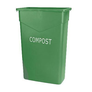Carlisle 342023CMP09 Trimline 23 Gallon Green Slim "COMPOST" Trash Can