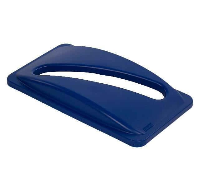 Carlisle 342026REC14 Trimline Blue Recycling Bin Lid with Paper Slot