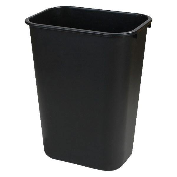 Carlisle 34292803 28 Qt Rectangle Waste Basket - Plastic, Black