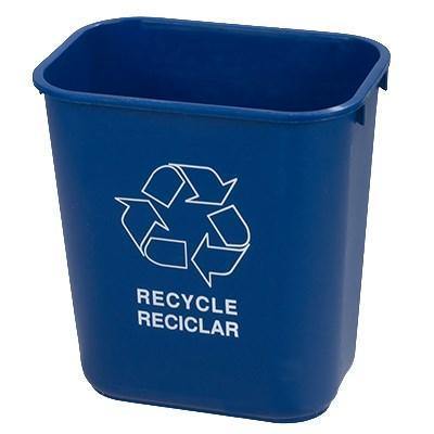 Carlisle 342928REC14 28 Qt Recycle Wastebasket - Plastic, Blue