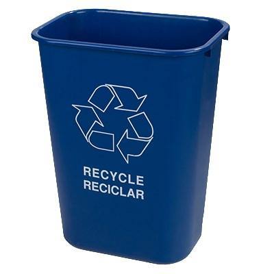 Carlisle 342941REC14 41 Qt Recycle Wastebasket - Plastic, Blue