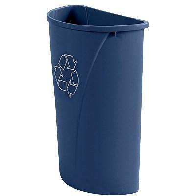 Carlisle 343021REC14 Centurian 21 Gallon Blue Half Round Wall hugger Recycling Trash Can