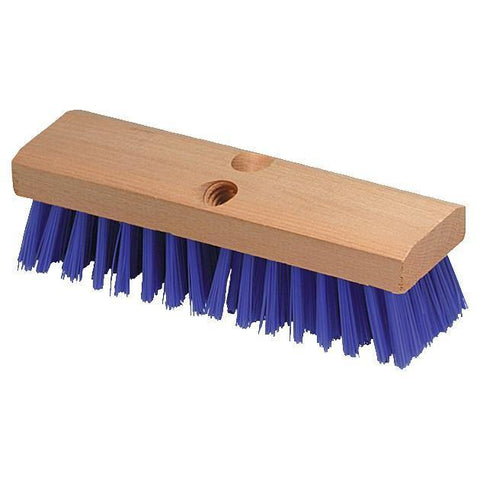 Carlisle 3617514 10" Deck Scrub Brush Head - Poly/Hardwood, Blue