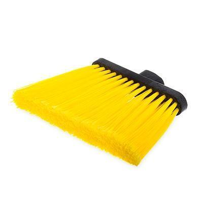 Carlisle 3686704 Duo-Sweep 12" Medium Duty Angled Broom Head with Yellow Flagged Bristles