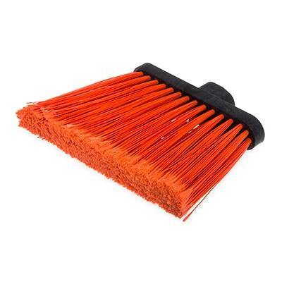 Carlisle 3686724 Duo-Sweep 12" Medium Duty Angled Broom Head with Orange Flagged Bristles