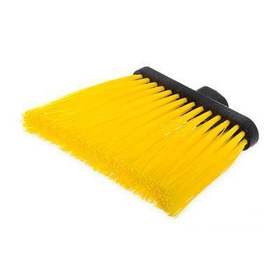 Carlisle 3686804 Duo-Sweep 12" Heavy Duty Angled Broom Head with Yellow Flagged Bristles