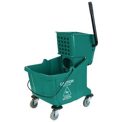 Carlisle 3690409 35 Qt Mop Bucket Combo - Side Press Wringer, Polyethylene, Green