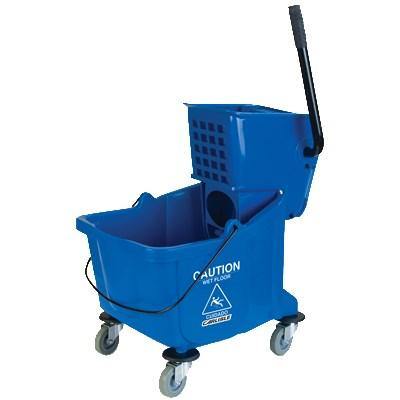 Carlisle 3690414 35 Qt Mop Bucket Combo - Side Press Wringer, Polyethylene, Blue