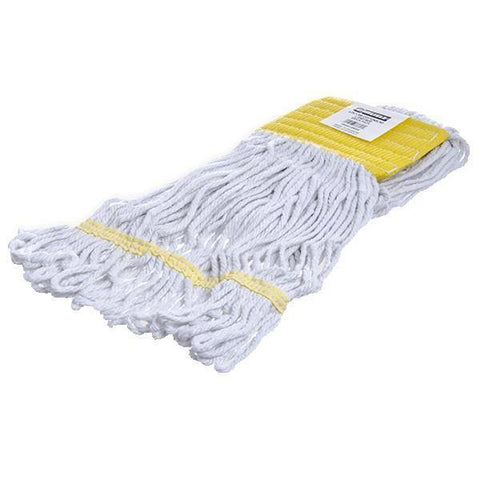 Carlisle 369412B00 Wet Mop Head - 4 Ply, Synthetic/Cotton Yarn, Yellow/White
