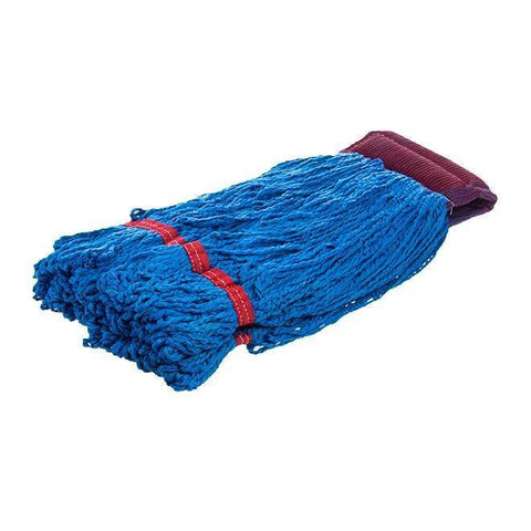 Carlisle 36942014 Wet Mop Head - Looped End, Microfiber Yarn, Blue/White