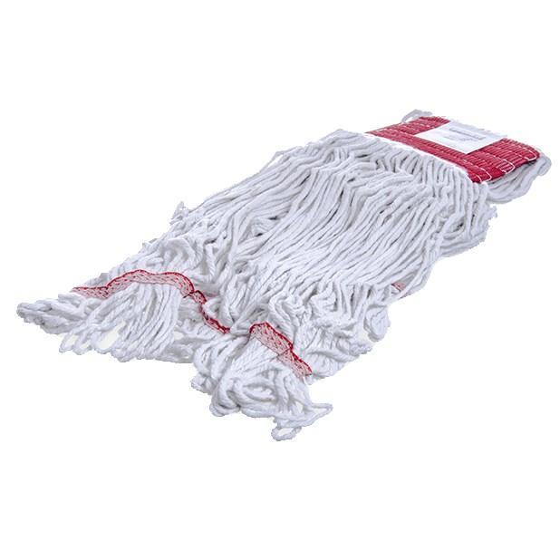 Carlisle 369424B00 Wet Mop Head - 4 Ply, Synthetic/Cotton Yarn, Red/White