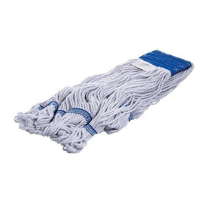 Carlisle 36943000 Wet Mop Head - 4 Ply, Synthetic/Cotton Yarn, Blue/White