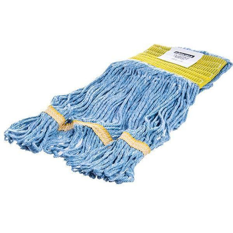 Carlisle 369442B14 Wet Mop Head - 4 Ply, Synthetic/Cotton Yarn, Yellow/Blue