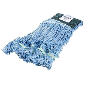 Carlisle 369448B14 Wet Mop Head - 4 Ply, Synthetic/Cotton Yarn, Green/Blue