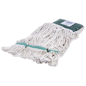 Carlisle 369551B00 Wet Mop Head - 4 Ply, Synthetic/Cotton Yarn, White/Green