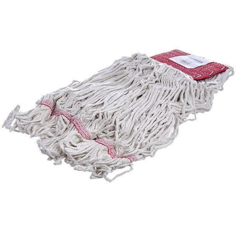 Carlisle 369552B00 Wet Mop Head - 4 Ply, Synthetic/Cotton Yarn, White/Red