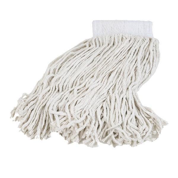 Carlisle 369811B00 Wet Mop Head - #16, 4 Ply, Cut-End, White Cotton Yarn