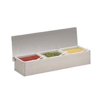 Carlisle 38704C Condiment Dispenser Caddy - (4) Pint Compartments, Countertop, Acrylic/Stainless