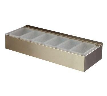 Carlisle 38706C Condiment Dispenser Caddy - (6) Pint Compartments, Countertop, Acrylic/Stainless