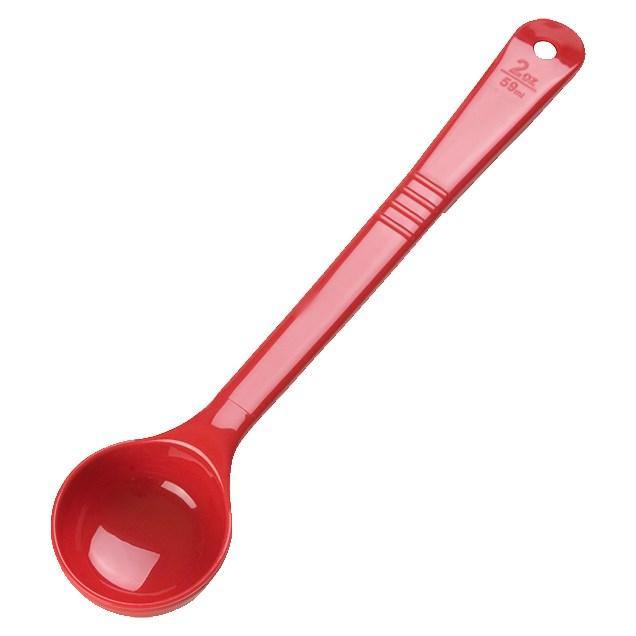 Carlisle 396005 Measure Misers 2 Oz. Red Long Handle Portion Spoon