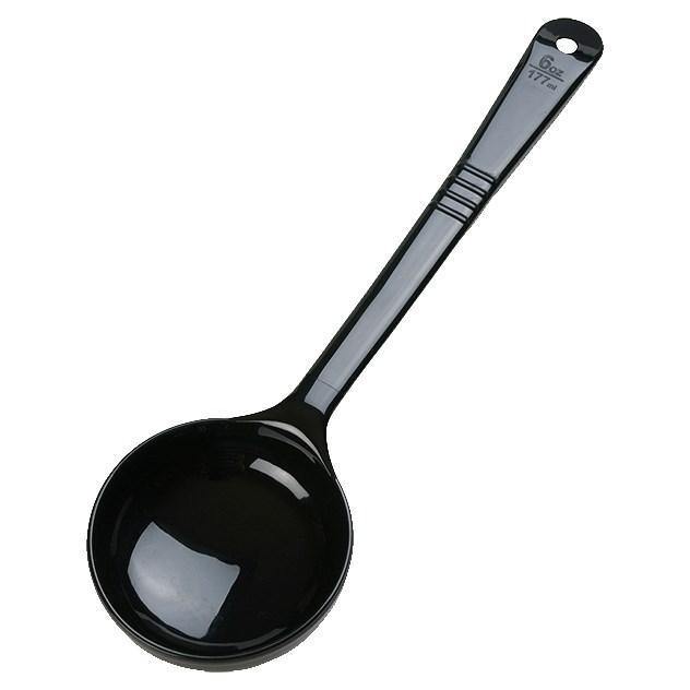 Carlisle 399003 Measure Misers 6 Oz. Black Long Handle Portion Spoon