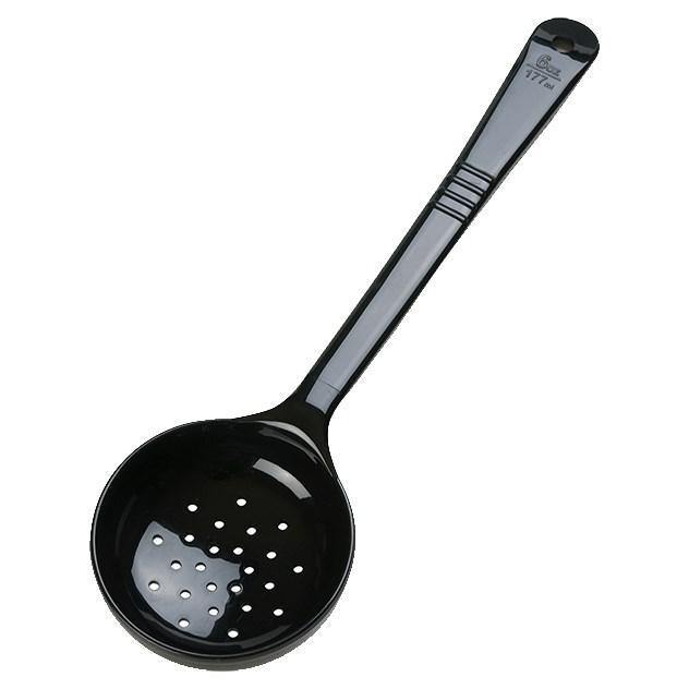 Carlisle 399103 Measure Misers 6 Oz. Black Long Handle Portion Spoon