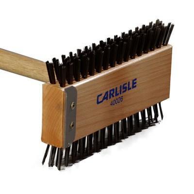 Carlisle 4002600 Sparta Broiler Master Grill Brush with 30-1/2" Wooden Handle and Scraper