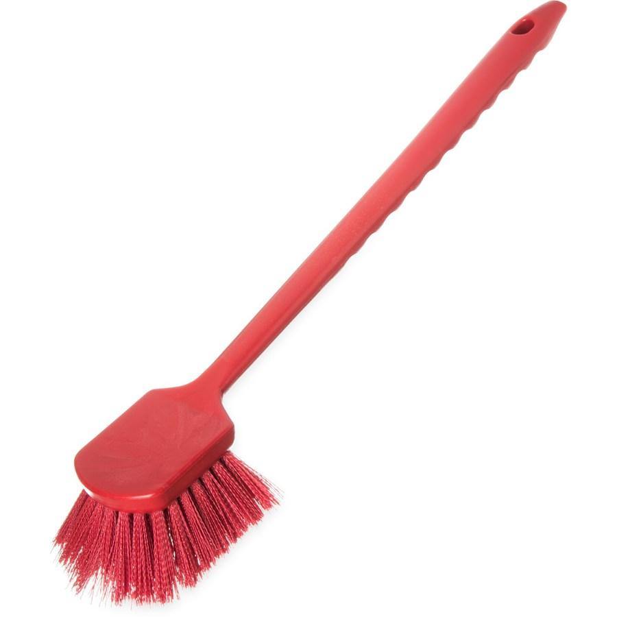 Carlisle 40501C05 20" Scrub Brush with Soft Polyester Bristles, Red