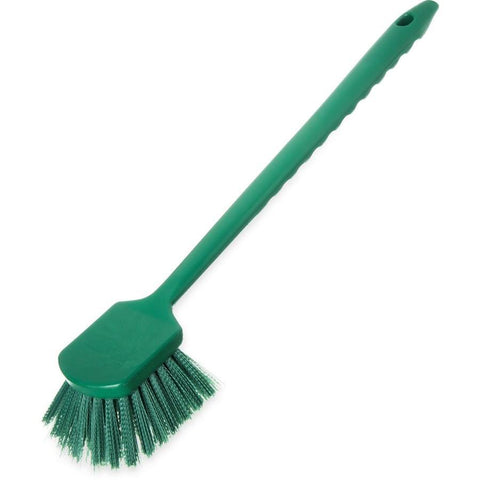 Carlisle 40501C09 20" Scrub Brush with Soft Polyester Bristles, Green